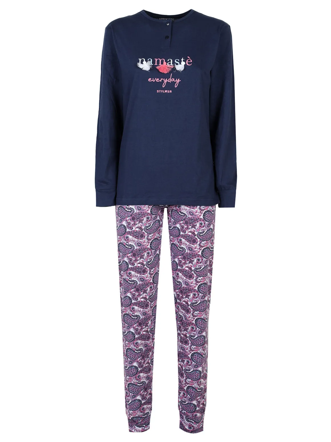 Stylosa Pigiama lungo da donna in cotone