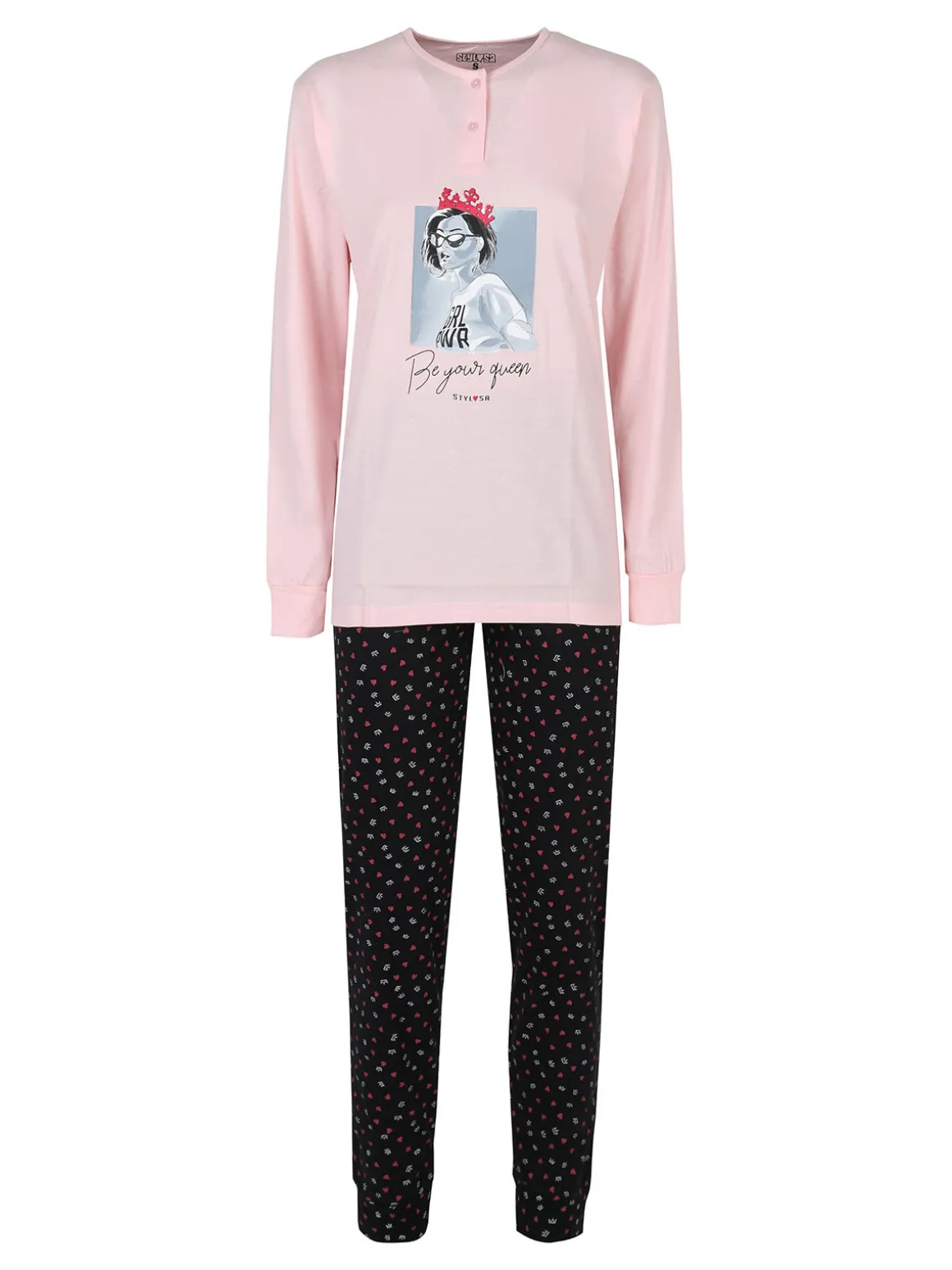 Stylosa Pigiama lungo da donna in cotone