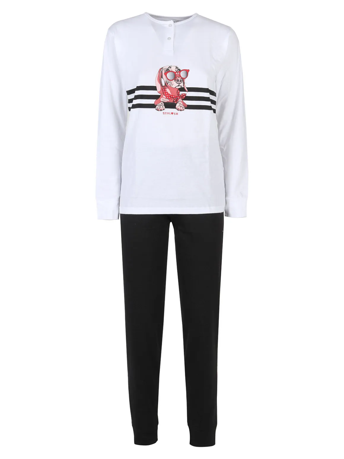 Stylosa Pigiama lungo da donna in cotone