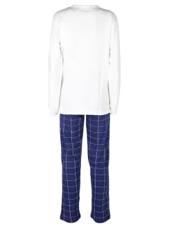 Stylosa Pigiama lungo da donna in cotone con pantaloni a quadri