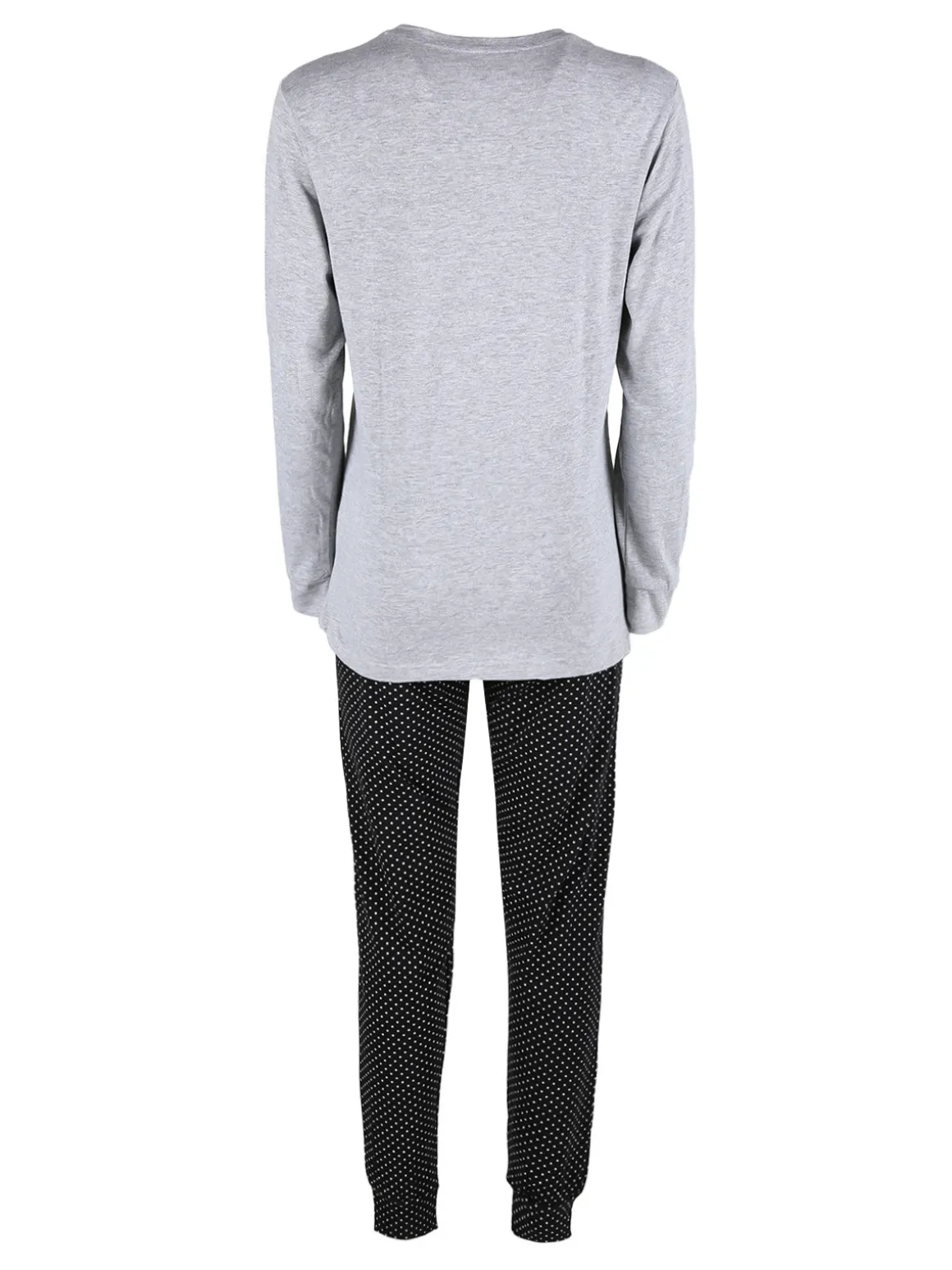 Stylosa Pigiama lungo da donna in cotone con pantaloni a pois
