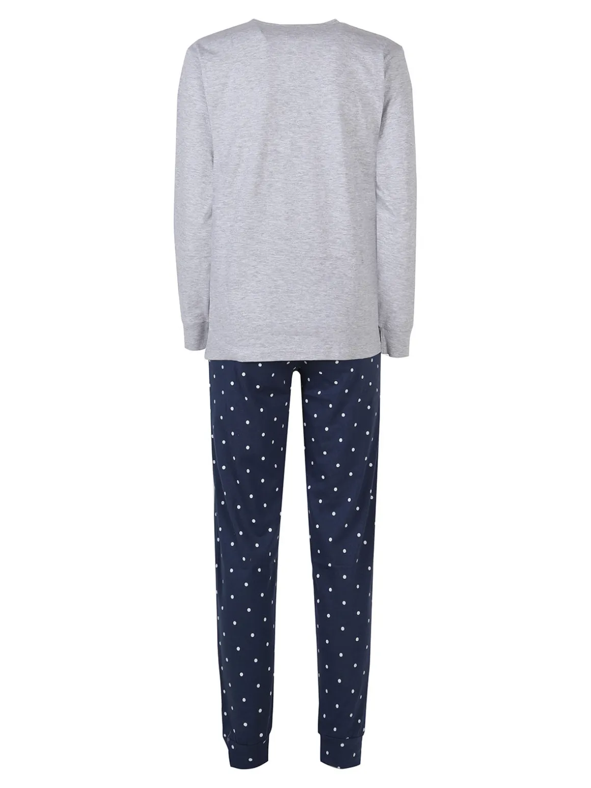 Stylosa Pigiama lungo da donna in cotone con pantaloni a pois