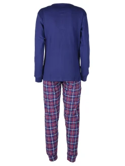 Stylosa Pigiama lungo da donna in cotone con pantaloni a quadri