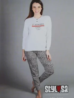 Stylosa Pigiama lungo donna animalier