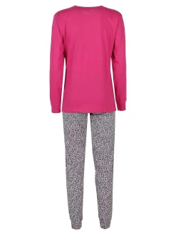 Stylosa Pigiama lungo donna con pantaloni leopardati