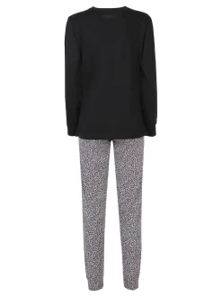 Stylosa Pigiama lungo donna con pantaloni leopardati