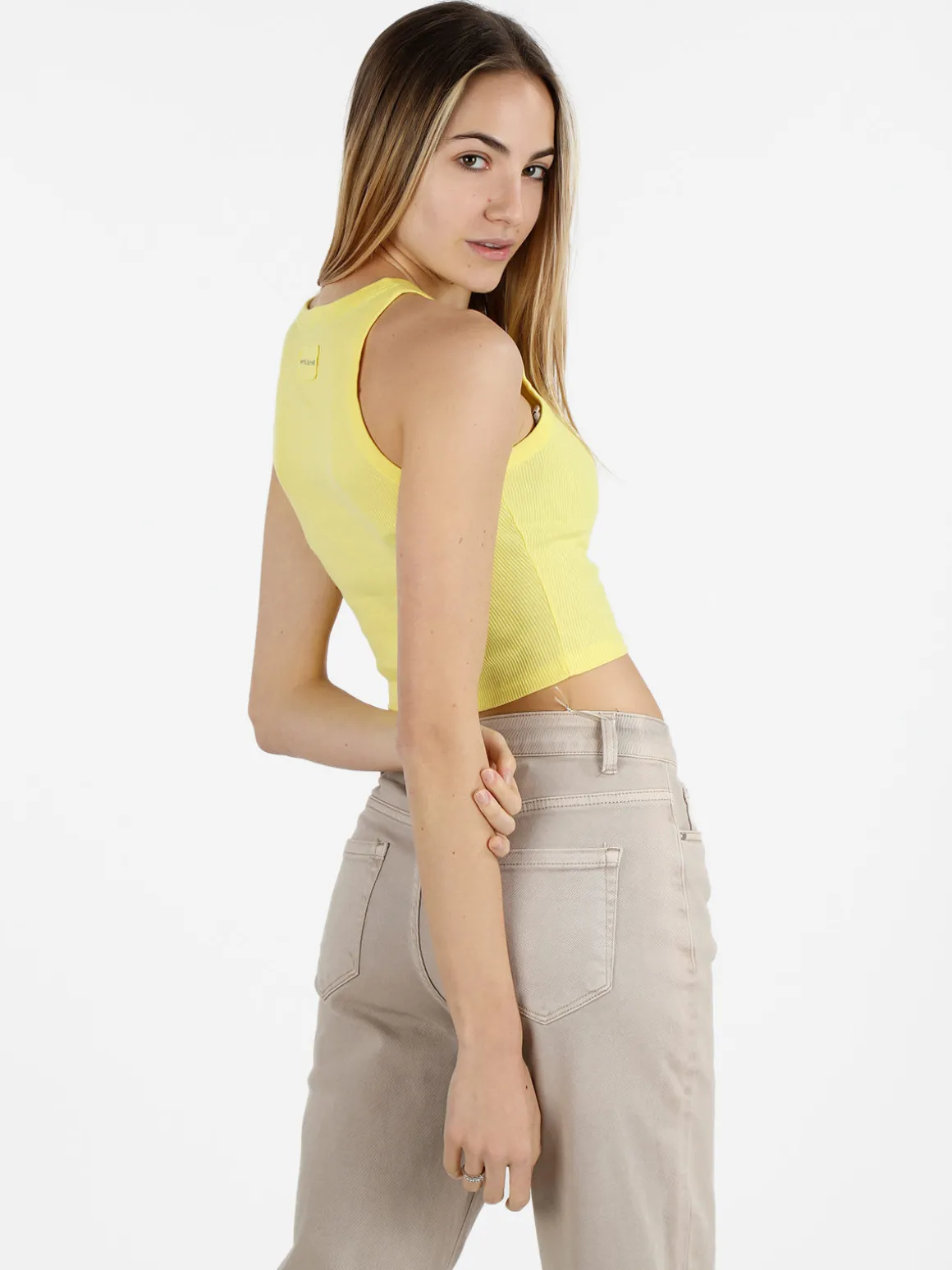 Sublyme Canotta cropped da donna a costine