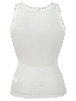 Sublyme Canotta donna con pizzo in misto cashmere