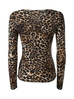 Sublyme Maglia donna animalier a manica lunga in cashmere - multicolore