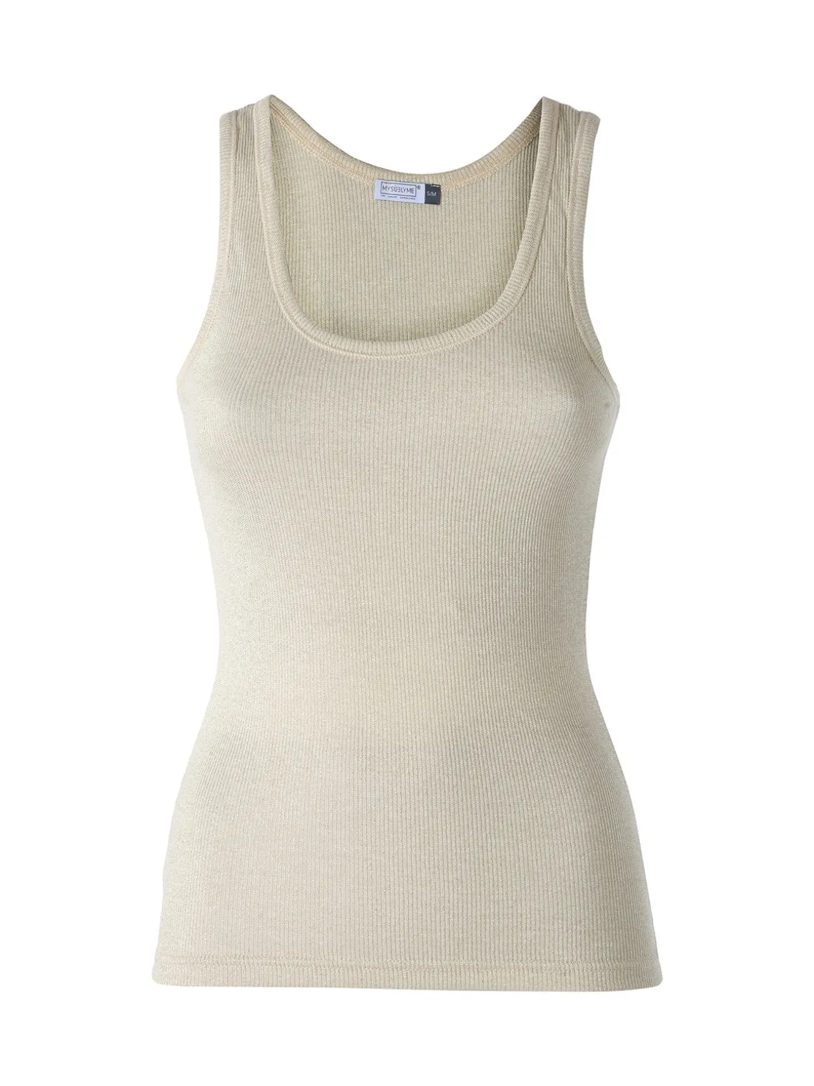Sublyme Top donna a costine in lurex - oro