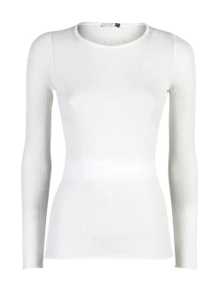 Sublyme T-shirt donna a maniche lunghe in cashmere naturale - panna