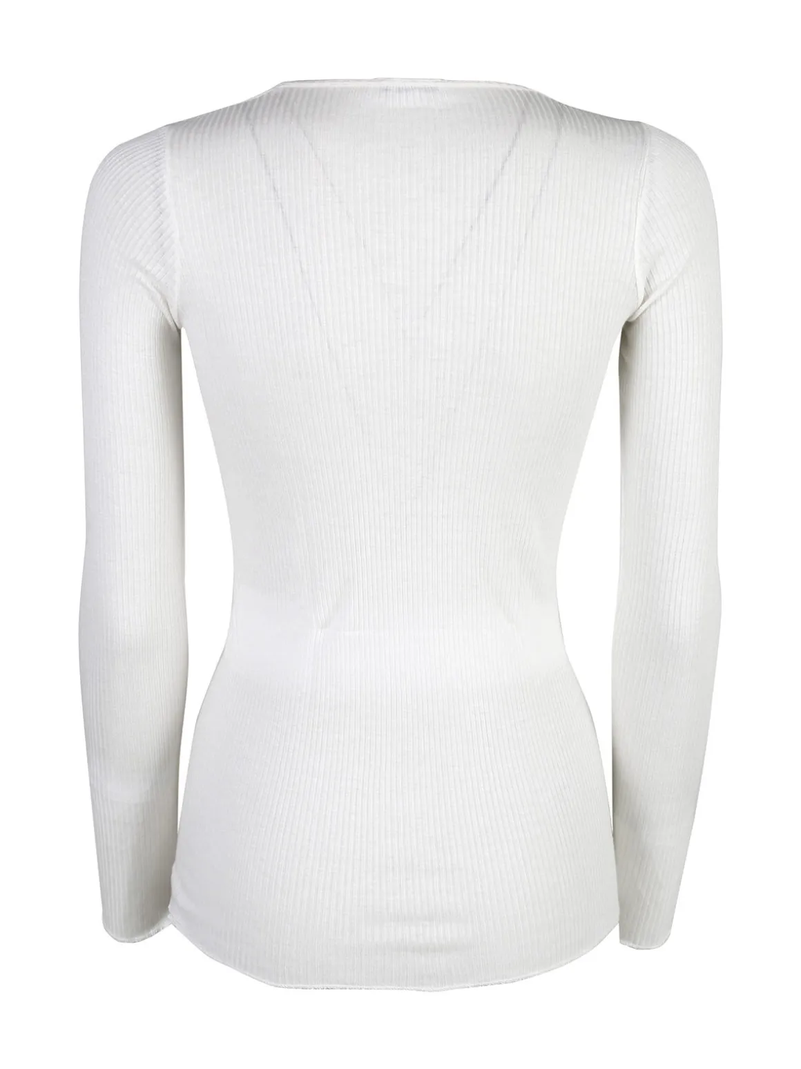Sublyme T-shirt donna a maniche lunghe in cashmere naturale - panna