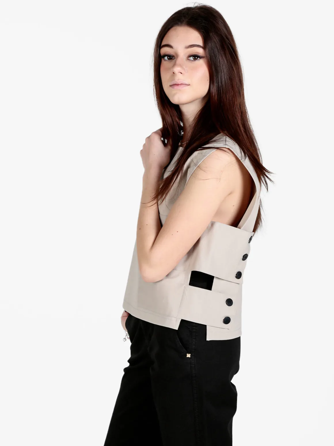 Sun Sun Top donna oversize in misto cotone