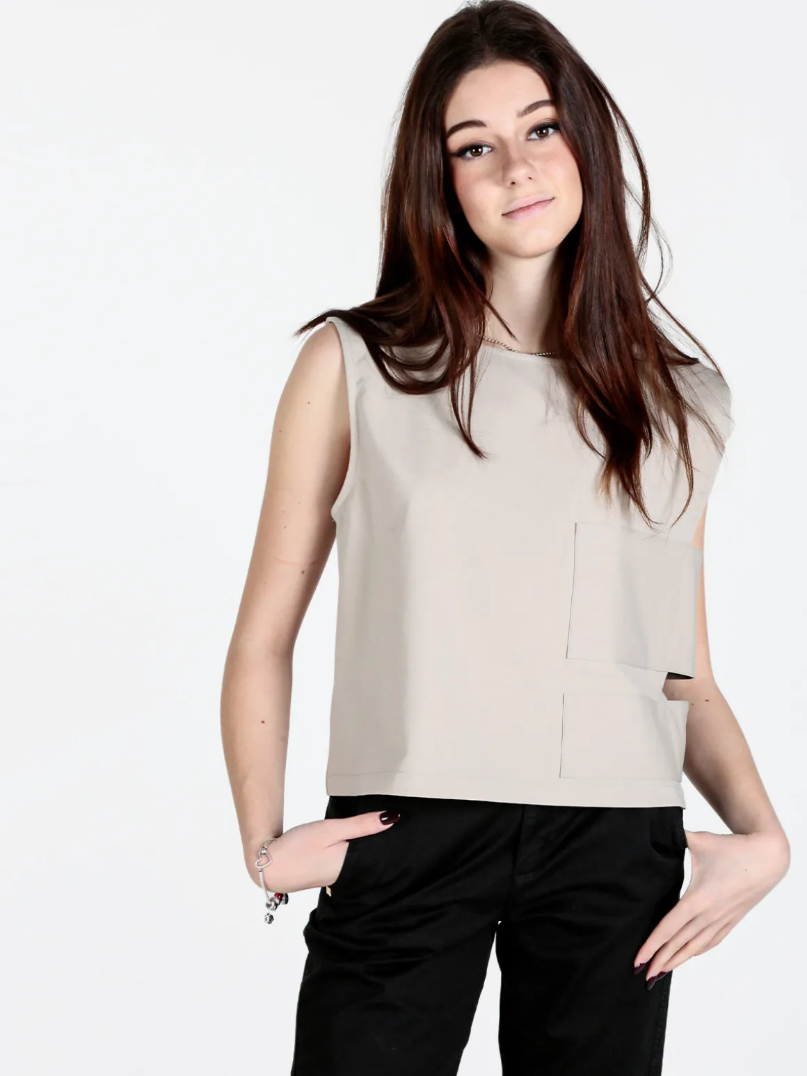 Sun Sun Top donna oversize in misto cotone