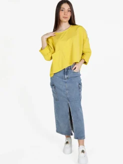 Sun Sun T-shirt cropped da donna con tasca