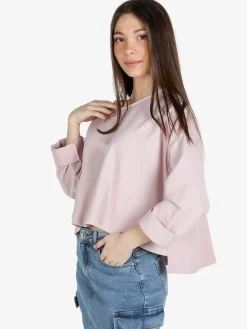 Sun Sun T-shirt cropped da donna con tasca