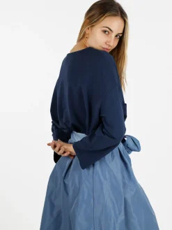 Sun Sun T-shirt cropped da donna con tasca