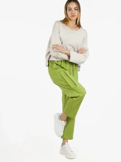 Sun Sun T-shirt cropped da donna con tasca