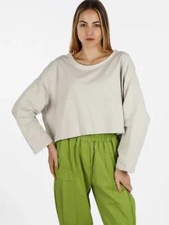 Sun Sun T-shirt cropped da donna con tasca