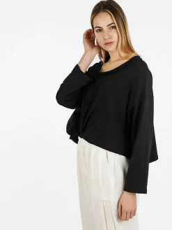 Sun Sun T-shirt cropped da donna con tasca