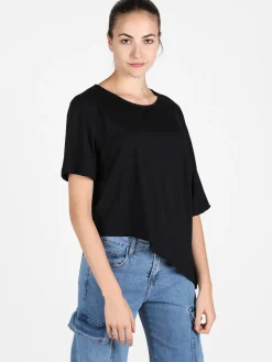 Sun Sun T-shirt donna asimmetrica in cotone