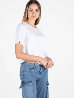 Sun Sun T-shirt donna asimmetrica in cotone