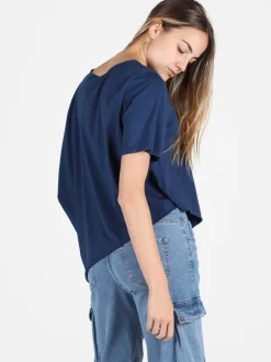 Sun Sun T-shirt donna asimmetrica in cotone