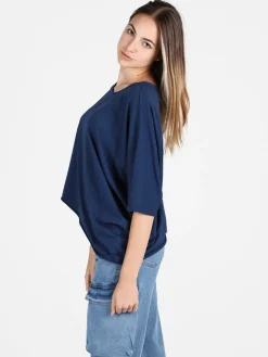 Sun Sun T-shirt donna asimmetrica in cotone