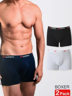 Superga Confezione da 2 boxer uomo in cotone