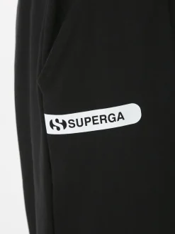 Superga Pantaloni tuta da donna in felpa con coulisse e polsini - nero