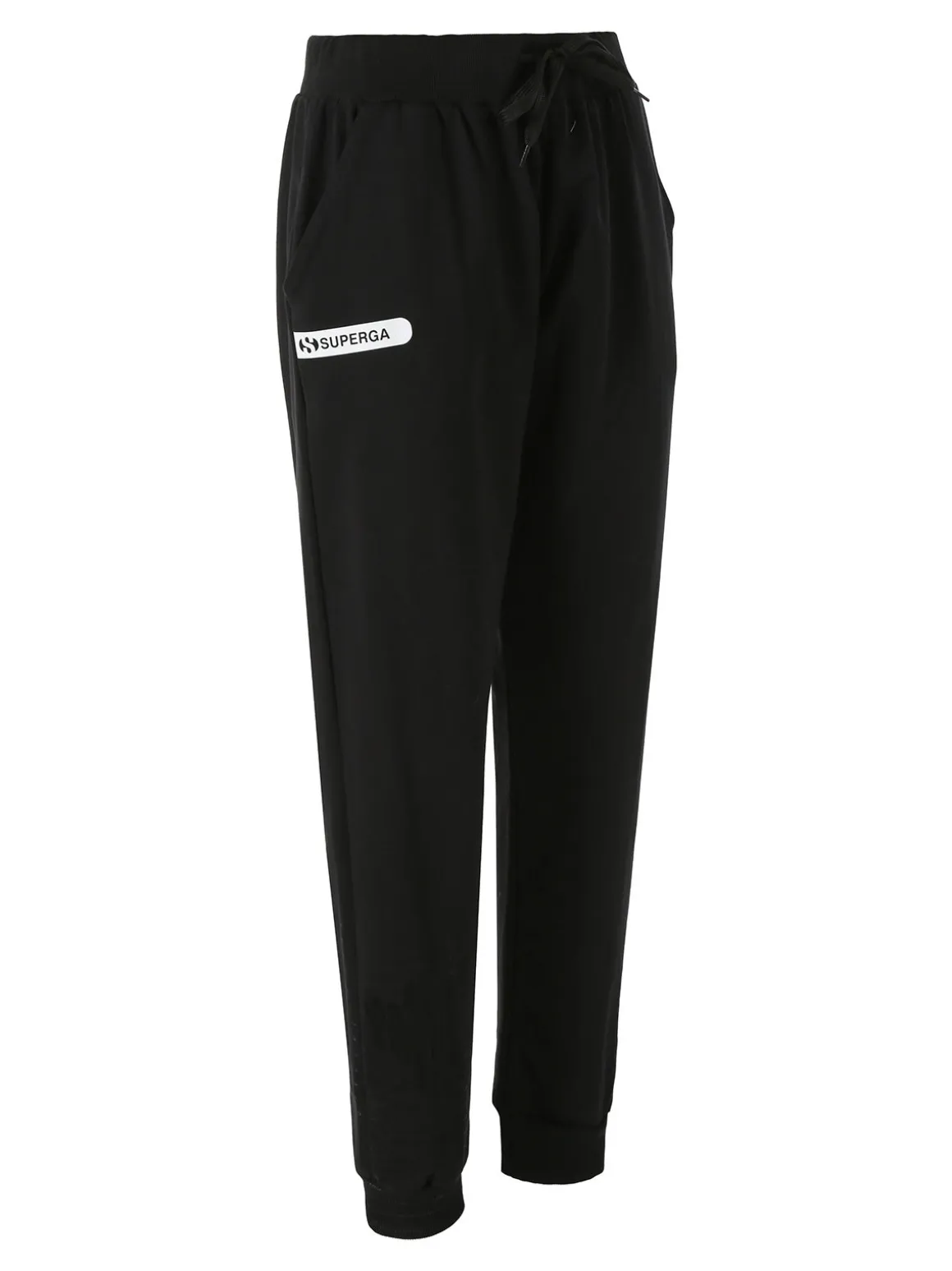 Superga Pantaloni tuta da donna in felpa con coulisse e polsini - nero