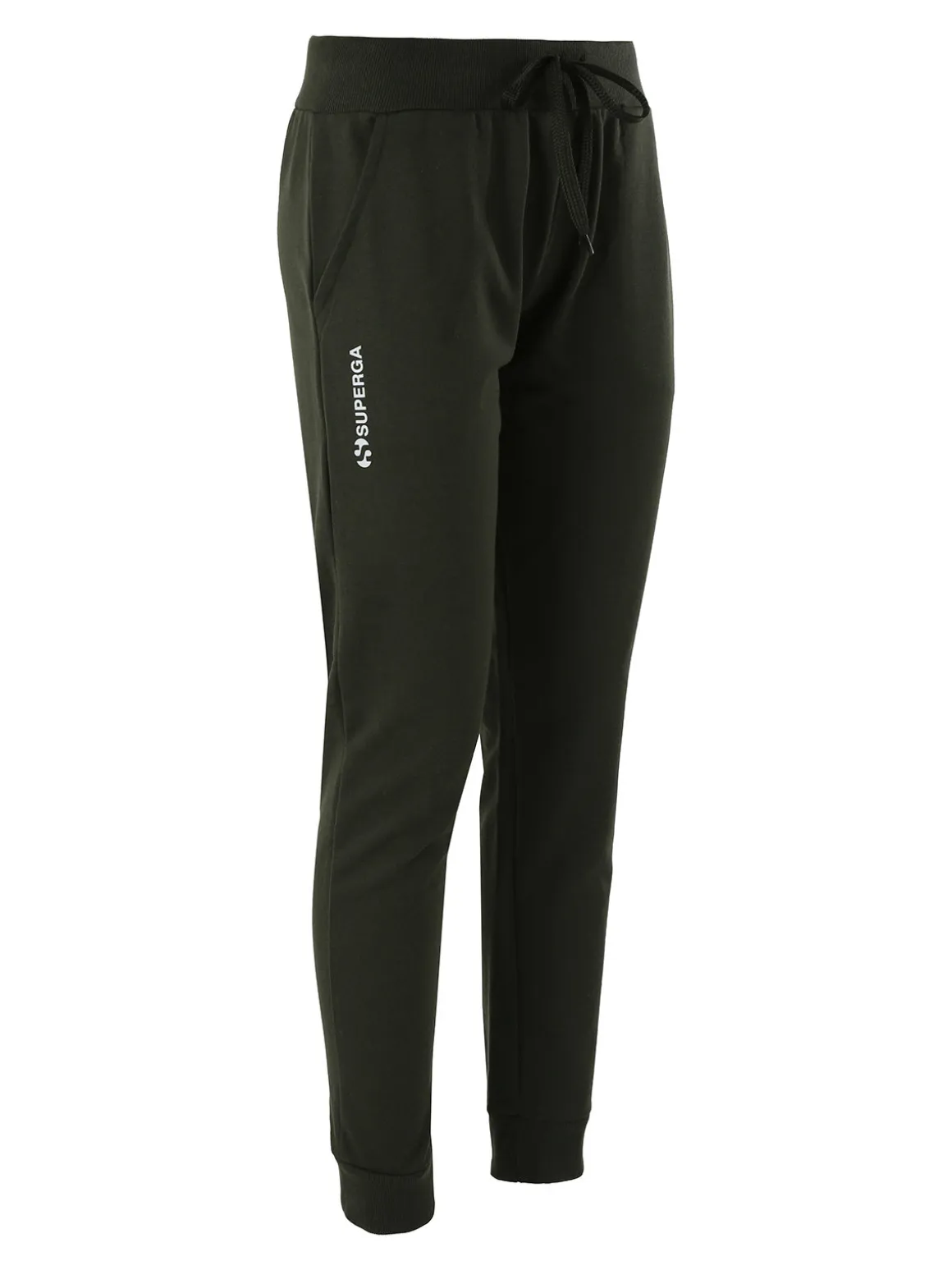 Superga Pantaloni tuta da donna in felpa con coulisse e polsini - militare