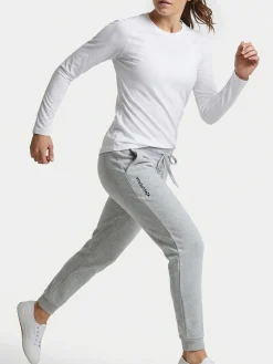 Superga Pantaloni tuta da donna in felpa con coulisse e polsini - grigio
