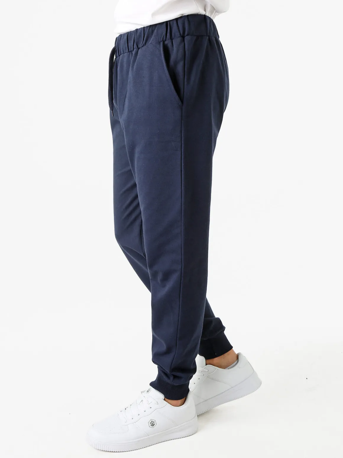 Superga Pantaloni tuta da uomo in felpa con coulisse e polsini - blu scuro