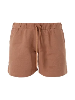 Superga Shorts donna in misto cotone con logo - cuoio
