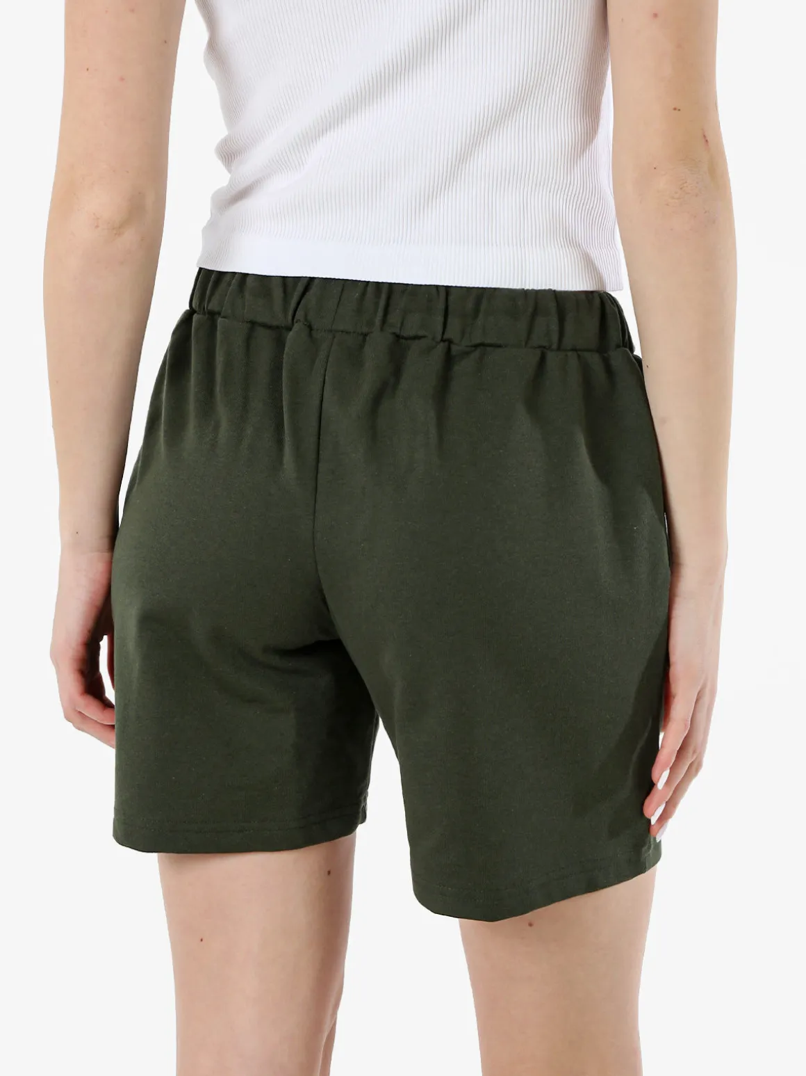 Superga Shorts donna in misto cotone con logo - militare