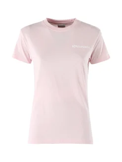 Superga T-shirt girocollo da donna in cotone con logo - rosa