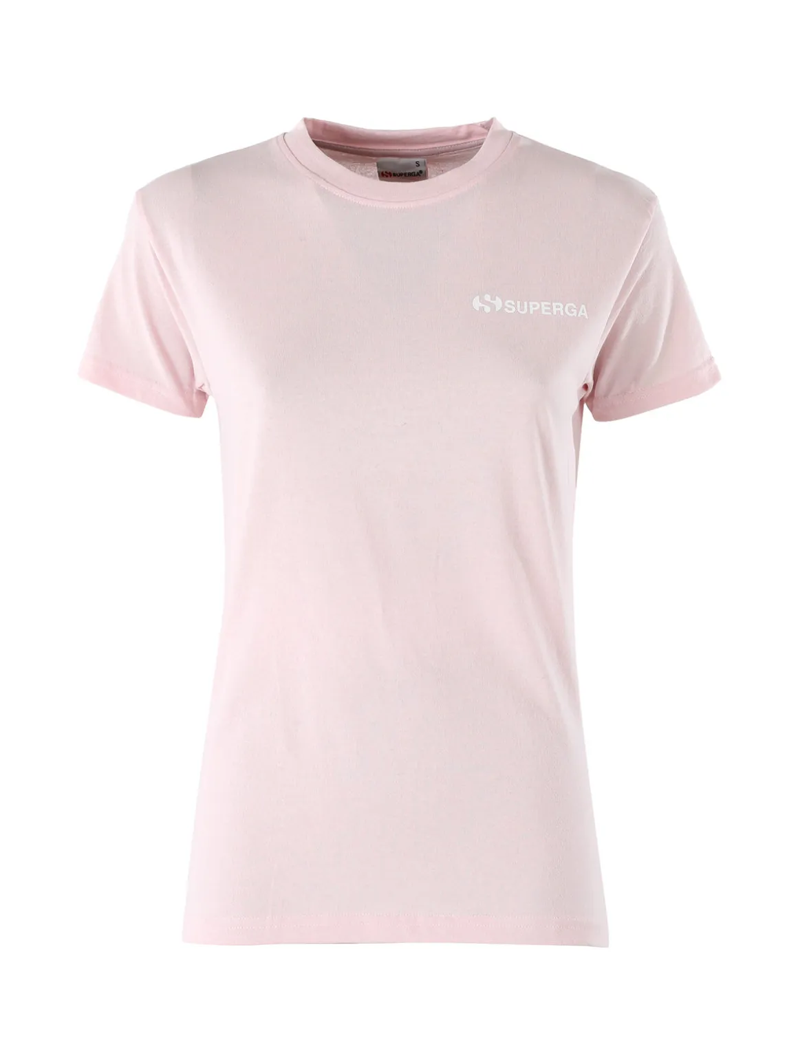 Superga T-shirt girocollo da donna in cotone con logo - rosa