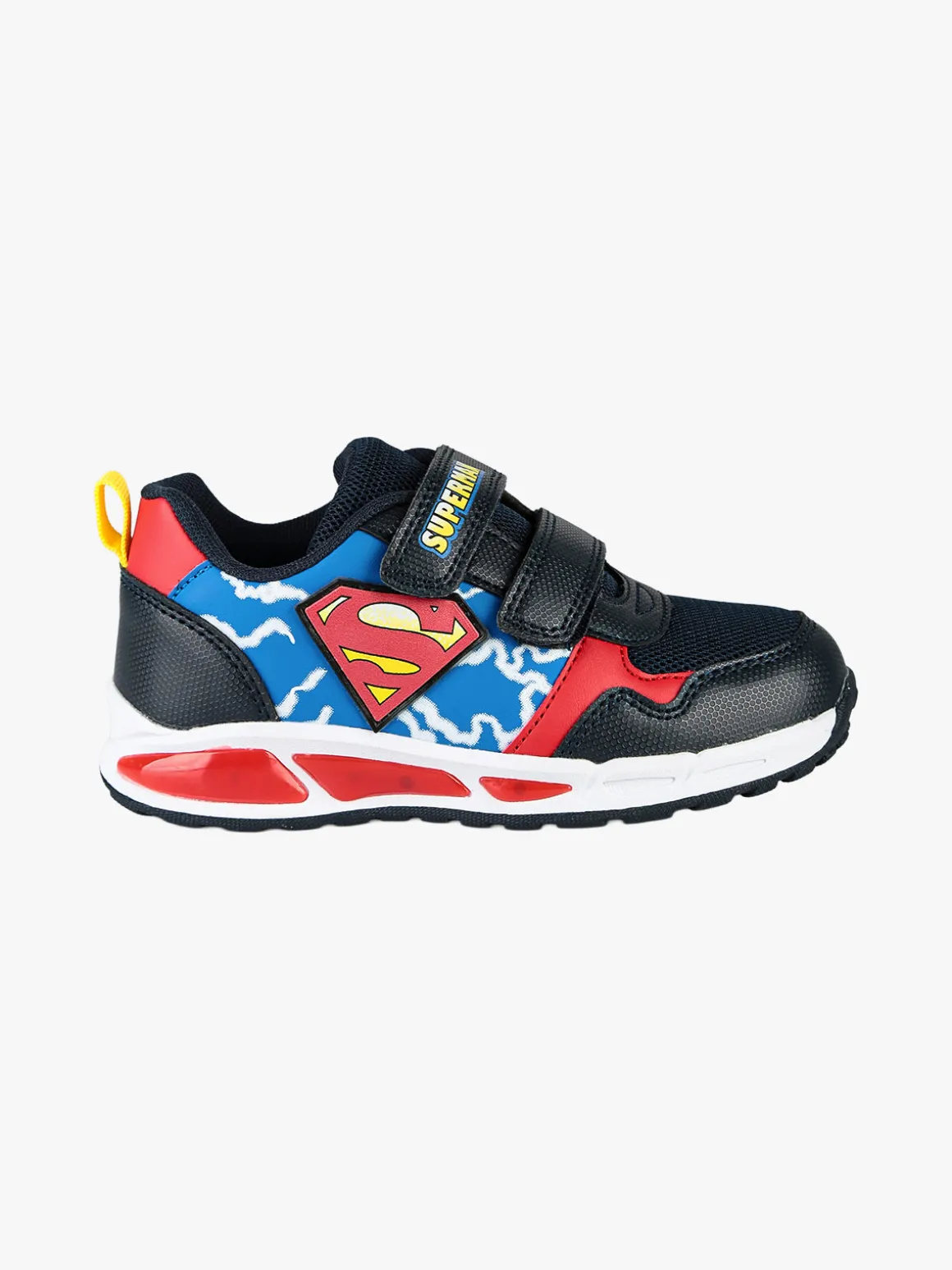 Superman Sneakers da bambino con cinturini a strappi e luci - multicolore
