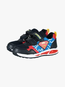 Superman Sneakers da bambino con cinturini a strappi e luci - multicolore