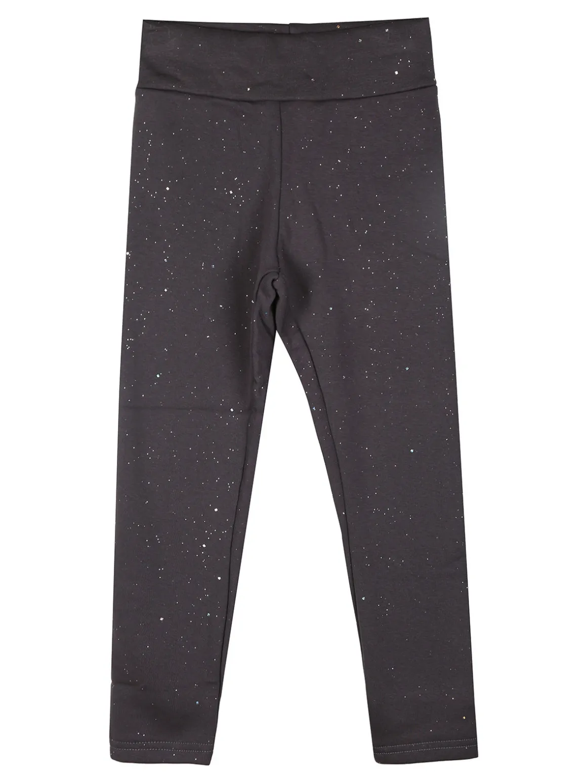 Super Star Leggings felpati da bambina con glitter - antracite
