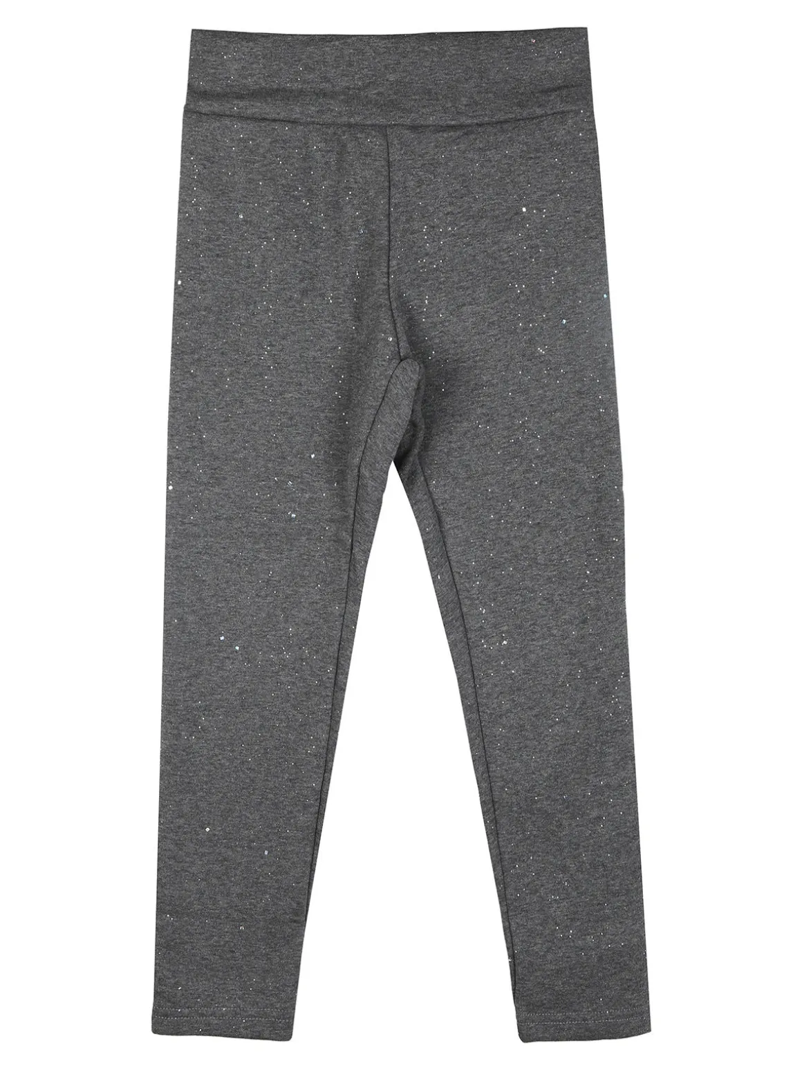 Super Star Leggings felpati da bambina con glitter - grigio