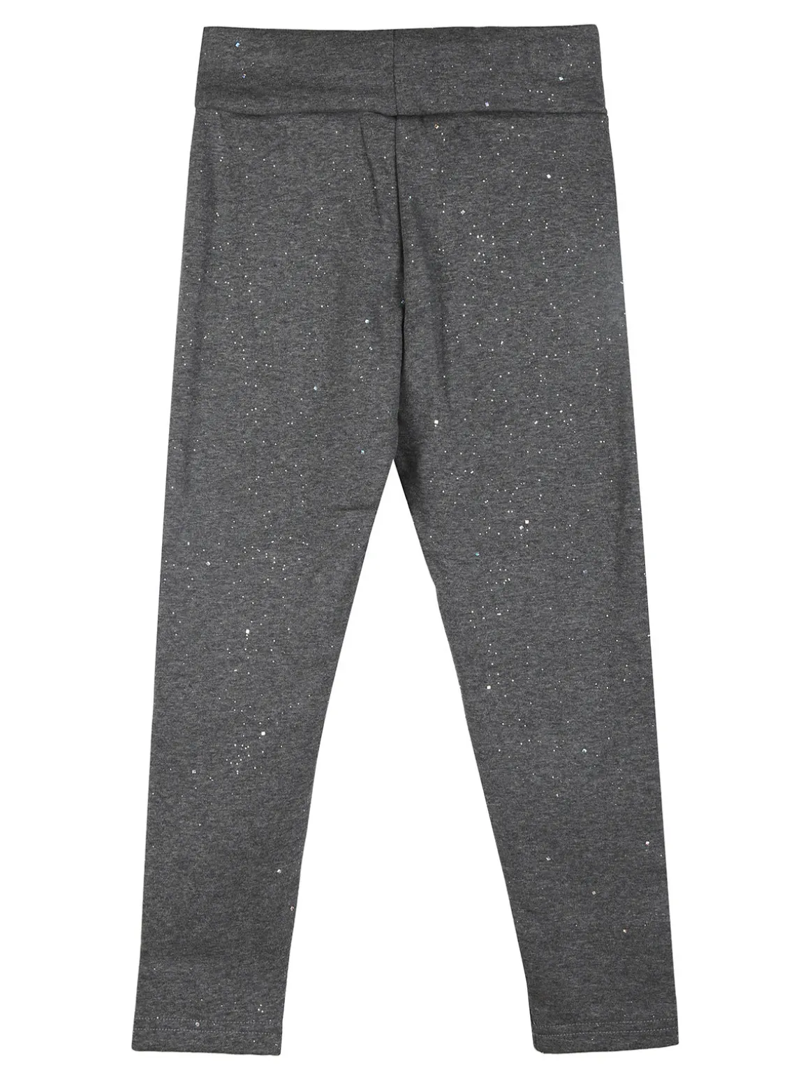 Super Star Leggings felpati da bambina con glitter - grigio