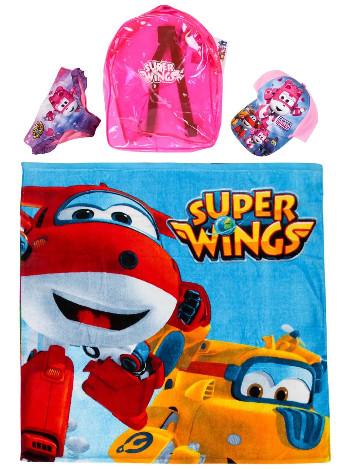 Super Wings Set cappello + slip + telo mare