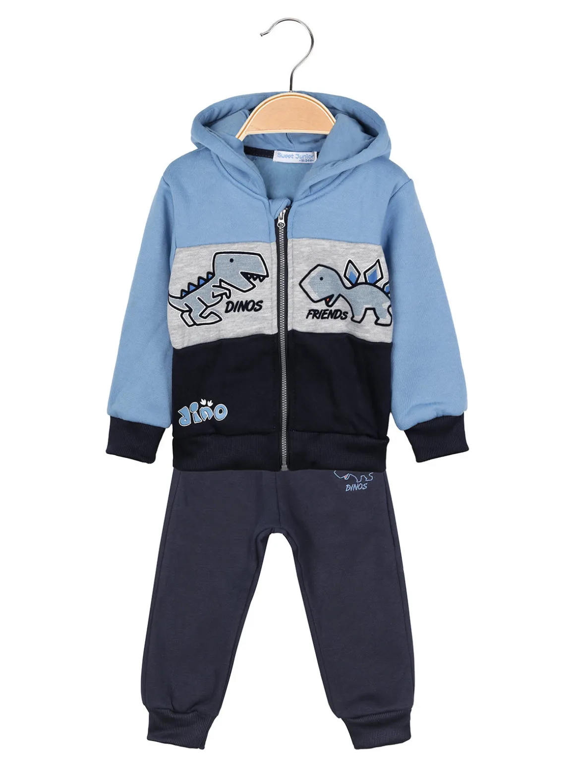 Sweet Junior Completo da neonato felpato 3 pezzi - blu