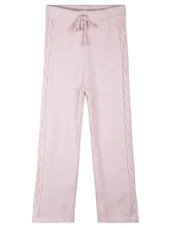 Sweet Junior Completo 2 pezzi da bambina in maglia con cappuccio e pantaloni a zampa