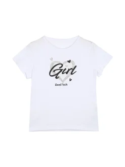 Sweet Junior Completo 3 pezzi da bambina con giacca in ecopelle e gonna con strass - nero
