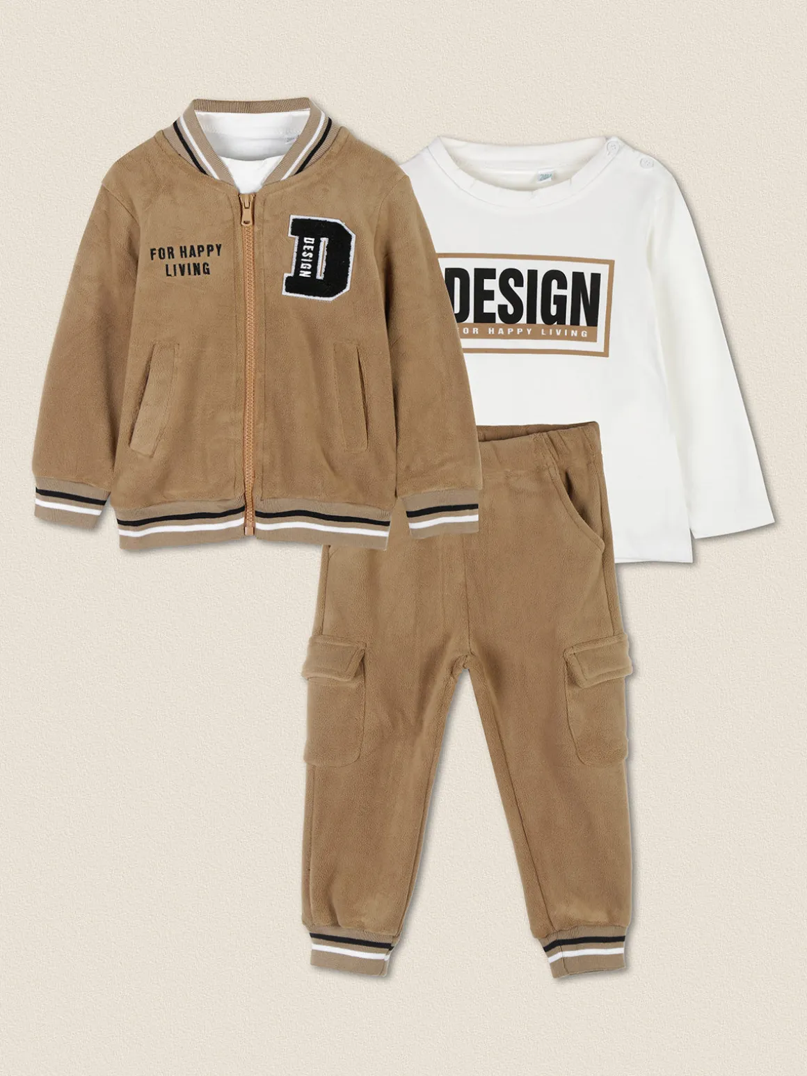 Sweet Junior Completo tuta da neonato 3 pezzi in ciniglia