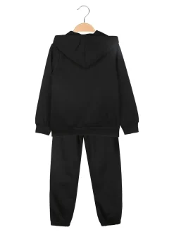 Sweet Junior Completo tuta 3 pezzi da bambina con cappuccio e zip - nero
