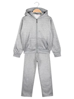Sweet Junior Completo tuta 3 pezzi da bambina con cappuccio e zip - grigio